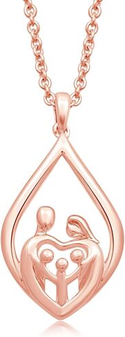 Jewelili Parent and Children Family Necklace Pendant in Sterling Silver 18" Rolo Chain in Saudi Arabia