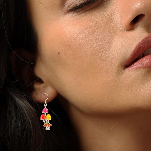 Colorful Mushroom Cute Dangle Earrings for Women Girls, Handmade Sweet Fresh Chic Charm Mushroom Drop Earrings Funny Red Mushroom Earrings Jewelry Birthday Mom Gifts for Her in Saudi Arabia
