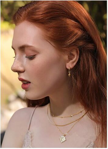 Small Lightning Bolt Cartilage Hoop Earrings for Women Girls Men Sterling Silver Gold Plated with Charms Dipped Huggie Personalized Drop Clip Hypoallergenic Stud Delicate Fashion Jewelry Chic Gifts in Saudi Arabia