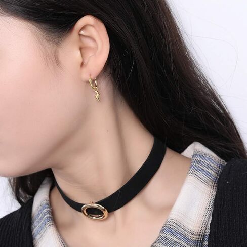 Small Lightning Bolt Cartilage Hoop Earrings for Women Girls Men Sterling Silver Gold Plated with Charms Dipped Huggie Personalized Drop Clip Hypoallergenic Stud Delicate Fashion Jewelry Chic Gifts in Saudi Arabia