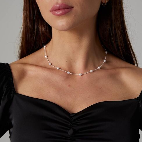 VIROMY Dainty Pearl Choker Necklace for Women 14K Gold Plated Pearl Necklaces Simple Trendy Everyday Jewelry in Kuwait