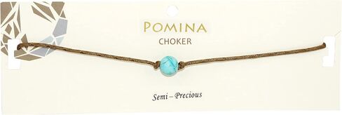 بومينا اليدوية حجر الفيروز قلادة لطيف الجلود الحبل المختنق قلادة للنساء الفتيات في سن المراهقة، 12 بوصة in Kuwait