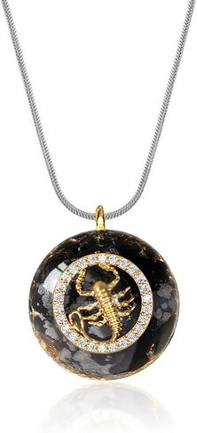 Energy Choker Necklace For Women With 12 Zodiac Sign Quartz Pendant, Orgone Amulet For Protection Jewelry in Saudi Arabia