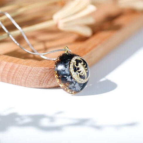 Energy Choker Necklace For Women With 12 Zodiac Sign Quartz Pendant, Orgone Amulet For Protection Jewelry in Saudi Arabia