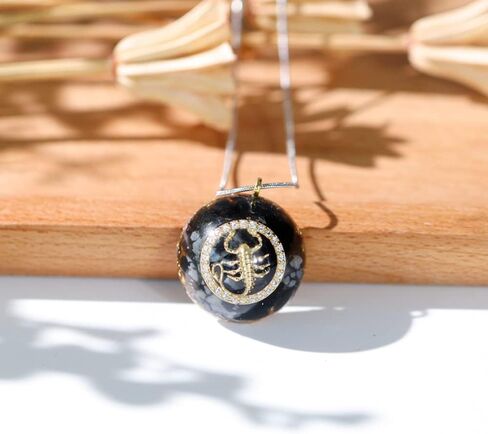 Energy Choker Necklace For Women With 12 Zodiac Sign Quartz Pendant, Orgone Amulet For Protection Jewelry in Saudi Arabia