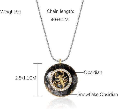 Energy Choker Necklace For Women With 12 Zodiac Sign Quartz Pendant, Orgone Amulet For Protection Jewelry in Saudi Arabia