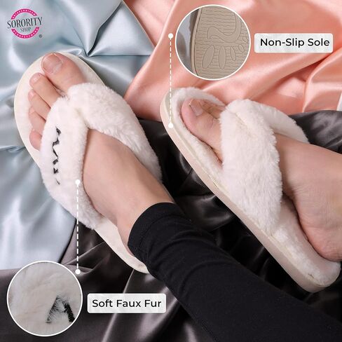 Sorority Shop Kappa Delta Fuzzy Slippers Women in Saudi Arabia