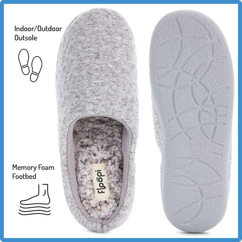 Floopi Slippers for Women Indoor Outdoor Faux Sherpa Fur W/Warm Fleece Lined Clog Slipper W/Memory Foam in Saudi Arabia