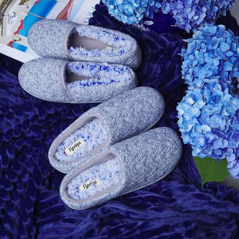 Floopi Slippers for Women Indoor Outdoor Faux Sherpa Fur W/Warm Fleece Lined Clog Slipper W/Memory Foam in Saudi Arabia