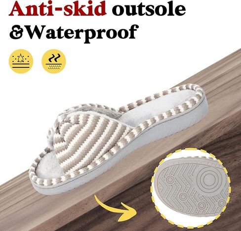 Women Summer Slippers Open Toe Slippers Memory Foam Anti-slip Shoes | Indoor Outdoor House Gifts for Christmas in Saudi Arabia