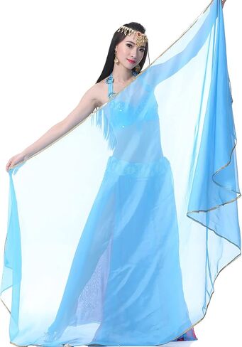 ZLTdream Women's Belly Dance Colorful Chiffon Scarf Veil 2.5 * 1.2M For Halloween Raves Costume in Saudi Arabia
