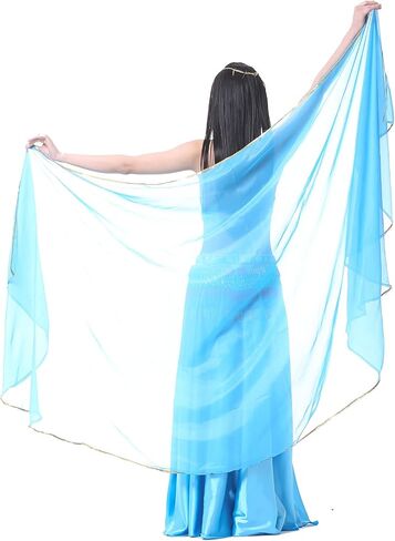 ZLTdream Women's Belly Dance Colorful Chiffon Scarf Veil 2.5 * 1.2M For Halloween Raves Costume in Saudi Arabia