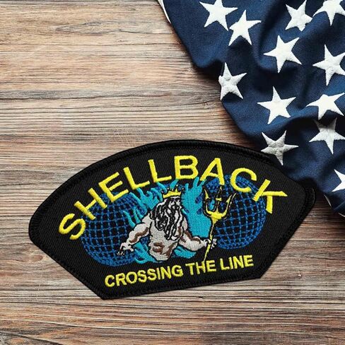 Navy Shellback Crossing The Line Patch Licensed Military Apparel Patriotic Products Gifts for Veterans Families and Retired VetFriends.com in Saudi Arabia