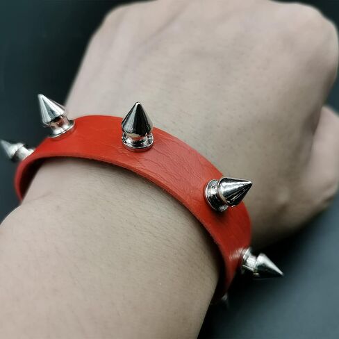 INENIMARTJ Gothic Spike Rivets Choker Necklace and Bracelet Set,Emo Choker Bracelet Set Punk Rock PU Leather Spike Collar Halloween Costume Cosplay Accessiores for Women Girls in Kuwait