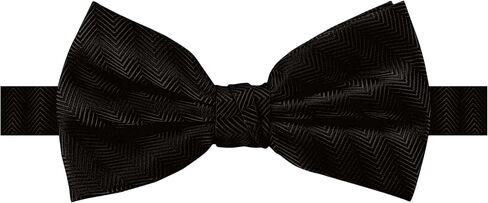 Jacob Alexander Men's Silk Blend Solid Color Pre-Tied Adjustable Banded Chevron Bow Tie in Saudi Arabia