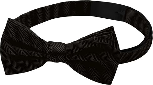 Jacob Alexander Men's Silk Blend Solid Color Pre-Tied Adjustable Banded Chevron Bow Tie in Saudi Arabia