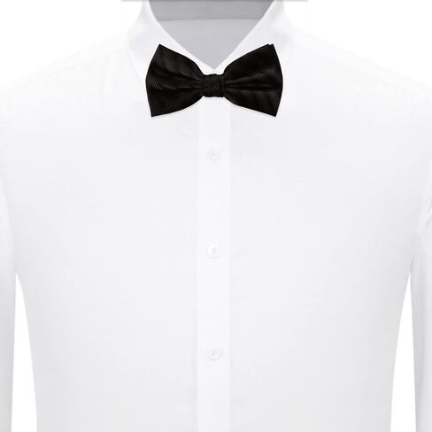 Jacob Alexander Men's Silk Blend Solid Color Pre-Tied Adjustable Banded Chevron Bow Tie in Saudi Arabia