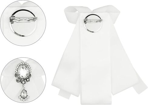 Women's Bow Brooch Rhinestoneand Pearl Ribbon Neck Tie Accessories Bow Tie in Kuwait