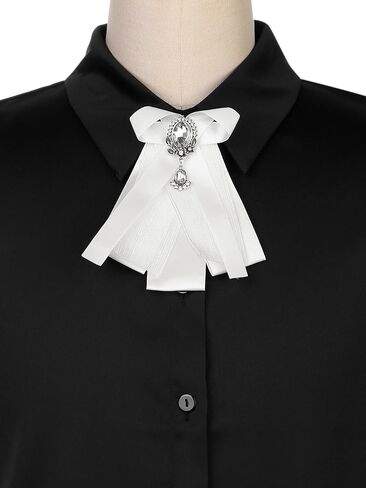 Women's Bow Brooch Rhinestoneand Pearl Ribbon Neck Tie Accessories Bow Tie in Kuwait