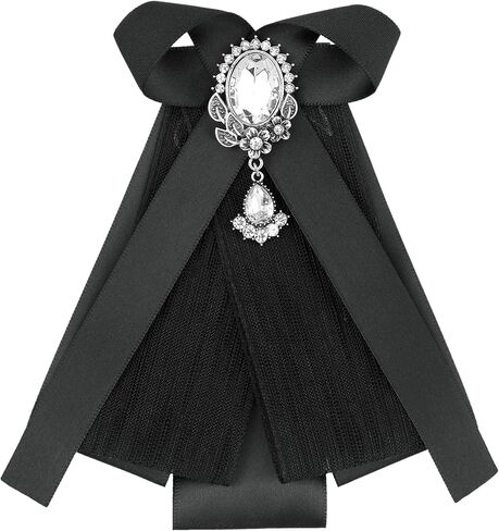 Women's Bow Brooch Rhinestoneand Pearl Ribbon Neck Tie Accessories Bow Tie in Kuwait