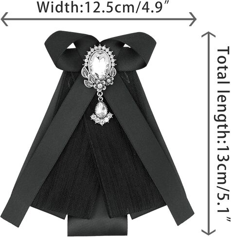 Women's Bow Brooch Rhinestoneand Pearl Ribbon Neck Tie Accessories Bow Tie in Kuwait