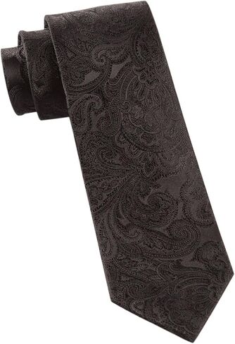 ربطة عنق رفيعة من ذا تاي بار مصنوعة من الحرير المنسوج بنسبة 100%، لون اسود على اسود، مقاس 2 1/2 انش in Kuwait