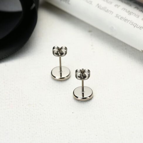 Pure Titanium Earring For Sensitive Ear High Polish Round Synthetic Malachite/Obsidian/Blue Turquoise Stud Earrings in Kuwait