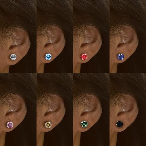 8 أزواج من الأقراط المصنوعة من الفولاذ المقاوم للصدأ غير المثقوبة بألوان مكعبة الزركونيوم مجموعة أقراط مغناطيسية للنساء والرجال in Kuwait