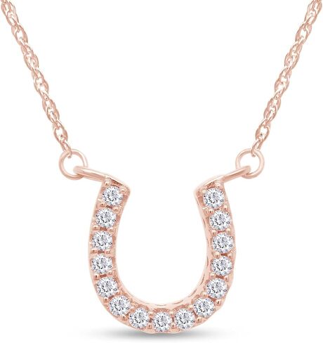 AFFY Round Cut Cubic Zirconia Horseshoe Pendant in14K Gold Over Sterling Silver in Saudi Arabia