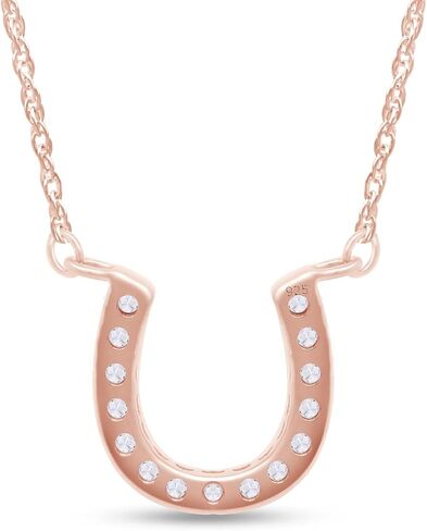 AFFY Round Cut Cubic Zirconia Horseshoe Pendant in14K Gold Over Sterling Silver in Saudi Arabia