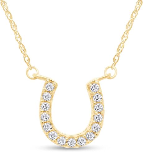 AFFY Round Cut Cubic Zirconia Horseshoe Pendant in14K Gold Over Sterling Silver in Saudi Arabia