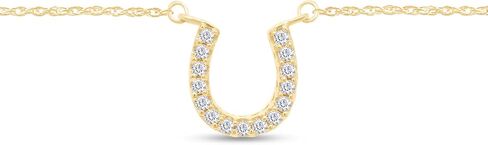 AFFY Round Cut Cubic Zirconia Horseshoe Pendant in14K Gold Over Sterling Silver in Saudi Arabia