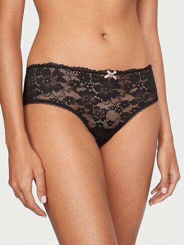 Victoria's Secret Lace-Front Hiphugger Panty, Black, XX-Large (BBV Recycled) in Saudi Arabia