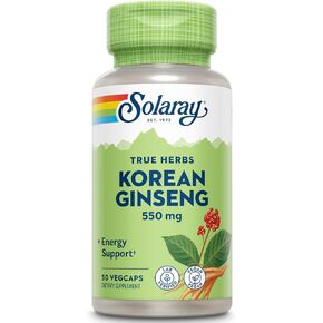 SOLARAY Korean Ginseng 550 mg | Healthy Stress, Energy & Physical Endurance Support | 100 VegCaps