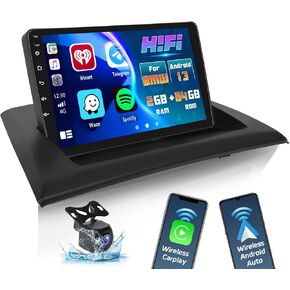 9 inch Touchscreen Android Car Stereo for BMW X3 [E83] 2006-2010 Wireless Apple Carplay and Wireless Android Auto 【2GB+32GB】 in Dash GPS Unit Support DSP EQ Split Screen RCA Subwoofer Backup Camera