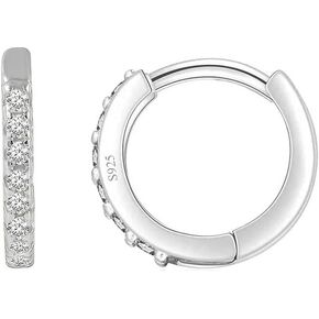 925 Sterling Silver Hoop Earrings, Hypoallergenic Small U Hoop Earrings, Minimalist Huggie Earrings for Women Teen Girls Jewelry Gifts Silver/Gold