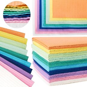 Rainbow Dental Bibs Disposable (400) Polyback Towel Waterproof Patient Bib 3 Ply Tattoo Paper Napkins for Dental Office, Tattoo, Piercing, Feeding - Soft & Fluid Resistant -13'' x 18" Pink Included