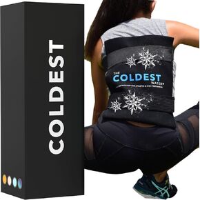 Coldest Large Flexible Gel Ice Pack & Wrap with Straps for Hot Cold Therapy - Pain Relief for Shoulder Rotator Cuff, Back, Hip, Knee Replacement Surgery, Shin Splint Injuries Reusable - 11" x 14"