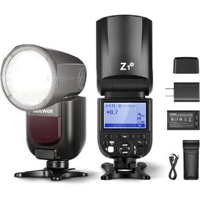 NEEWER Z1-S TTL Round Head Flash Speedlite for Sony Cameras, 76Ws 2.4G 1/8000s HSS, 10 Levels LED Modeling Lamp, 2600mAh Lithium Battery, 480 Full Power Shots, Recycle in 1.5s Flash