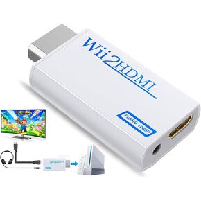 Sartyee Wii to HDMI Converter, Wii2 to HDMI for HD Video Audio Output with 3.5mm Audio Jack, Supports All Wii Display Modes 1080P 720P, Wii, Wii U, HDTV, Monitor, NTSC