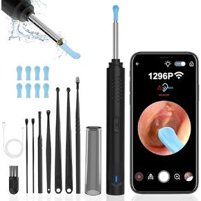 Ear Wax Removal Tool Kit, Ear Cleaner with 1080P HD Camera, Smart Visual Earwax Removal with 8 Pcs Ear Set and Charging Cable, Wireless Ear Cleaning Kit Compatible with iOS & Android