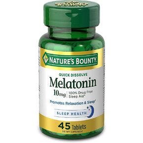 Nature's Bounty Melatonin 10 mg Quick Dissolve Tablets 45 ea (Pack of 3)