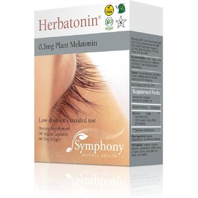 Herbatonin 0.3mg – The First Plant Melatonin (Phyto-Melatonin) Low Dose Supplement, Natural Adult Sleep Aid and Circadian Rhythm Support – 180 Pure Vegan Capsules (180 Day Supply)
