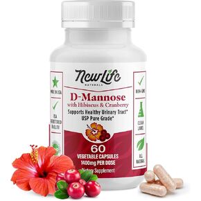 NewLife Naturals D Mannose Capsules Cranberry Supplement UTI Urinary Tract Infection 1000Mg Dmannose 60 Powder Capsules