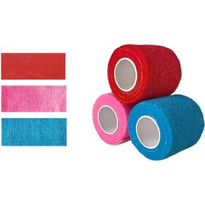 12 Pack Self Adhesive Bandage Wrap Vet Wrap for Pets, Stretch Self Adherent Tape for Athletic, Sports, Wrist and Ankle(2 Inches x 5 Yards Each, 12 Colors)