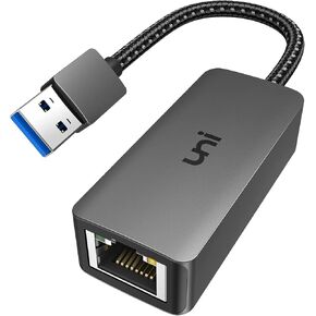 USB to Ethernet Adapter, uni Driver Free USB 3.0 to 100/1000 Gigabit Ethernet LAN Network Adapter, RJ45 Internet Adapter Compatible with MacBook, Surface, Laptop PC with Windows, XP, Vista, Mac/Linux