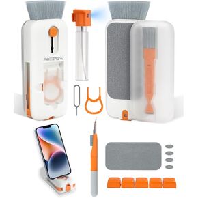 FOTIPEW Keyboard Cleaner, 11-in-1 Phone Cleaning kit, Electronics Cleaning Brush Tool for Computer, PC Monitor,TV Camera Lens with 3ml Spray Cleaning Bottle Compact with Patent