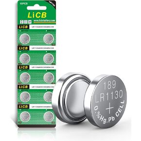 LiCB 40 Pack LR1130 AG10 Batteries 1.5V Alkaline Button Cell Battery
