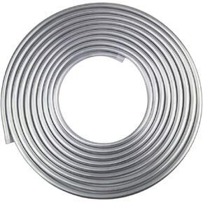 Brake Line Tubing 3/8 Inch, 3003 Grade Aluminium Fuel Line Tube, Metal Coiled Gas Line, Also Used For Refrigeration Equipment (air-conditioning, fridge), [OD:3/8"] [L:25-ft.][ Wall Thickness:0.035"]