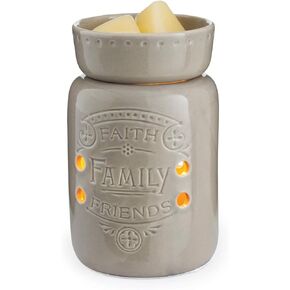 CANDLE WARMERS ETC. Midsized Illumination Fragrance Warmer- Light-Up Warmer for Warming Scented Candle Wax Melts and Tarts or Fragrance Oils to Freshen Smaller Rooms, White Insignia